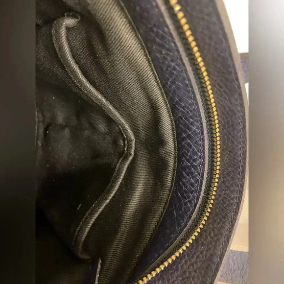 Madewell The Small Transport Leather Tote Dark Midnight Blue - Picture 9 of 15